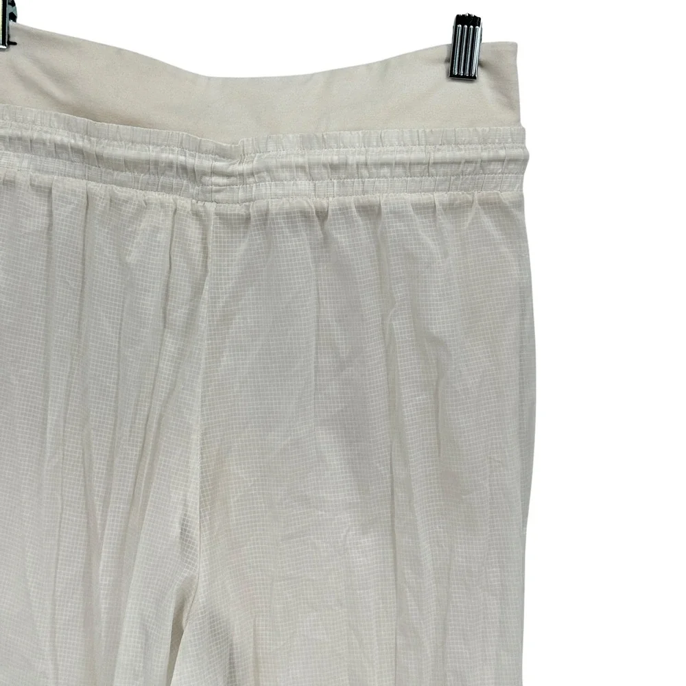 Nike indio Woven Tech Mesh Pant Women SZ M White Parachute Jogger Activewear Gym